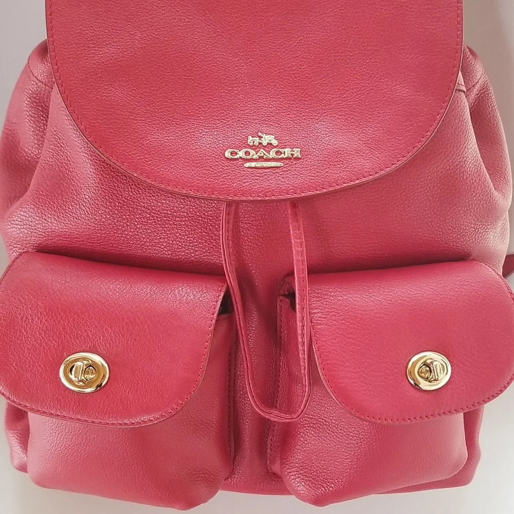 Coach Billie Leather Backpack in Classic Red